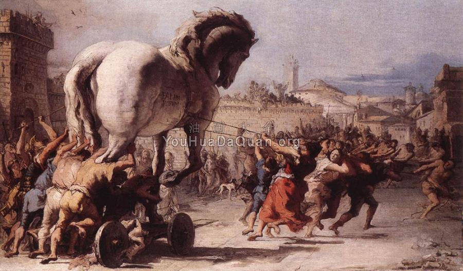 The Procession Of The Trojan Horse In Troy - 乔万尼·多米尼克·提埃波罗